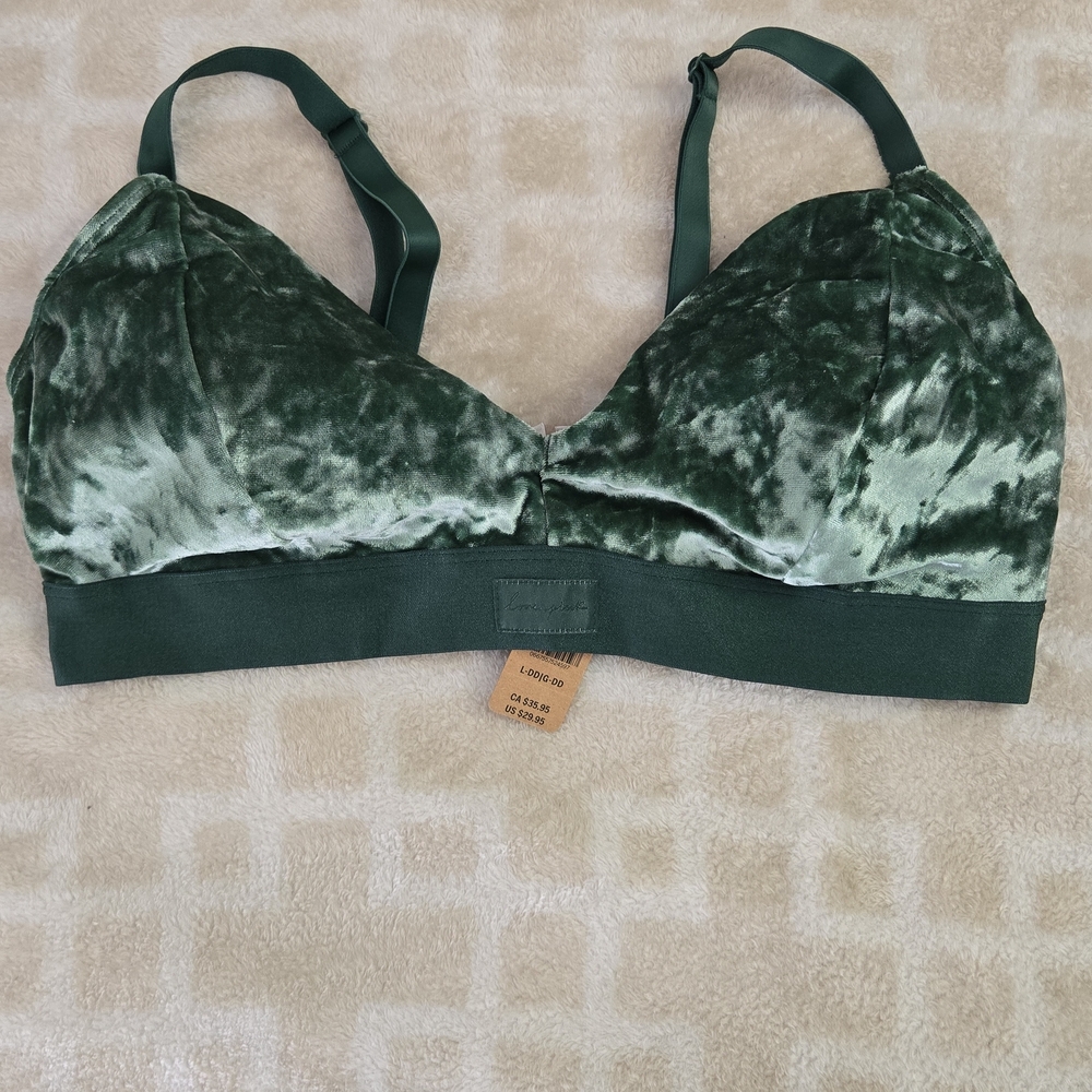 Victoria's Secret Dark Green Velvet Bralette
